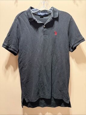 U.S. Polo Assn. Black Polo with Red Embroidered Logo